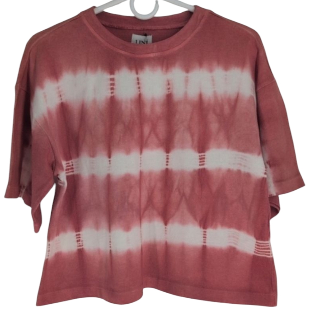 LINI Coral and White Tie-Dye Tee